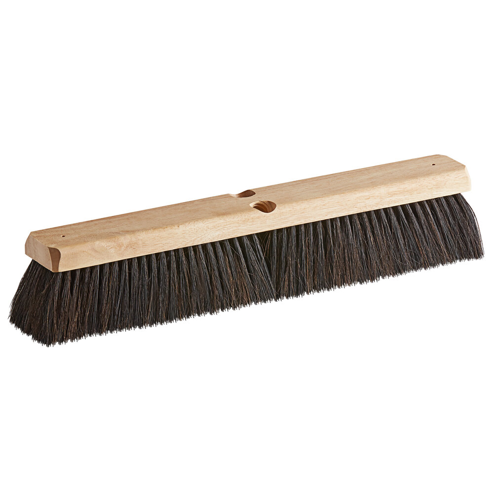 Carlisle 4504003 Flo-Pac 18" Hardwood Push Broom Head with Horsehair / Tampico Bristle Blend
