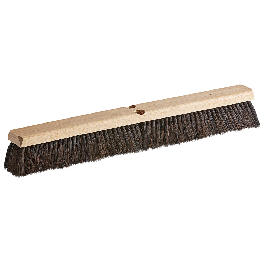 Carlisle 4503103 Flo-Pac 24" Hardwood Push Broom Head with Unflagged Horsehair / Polypropylene Bristle Blend