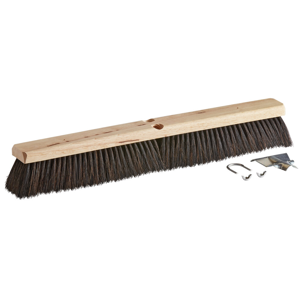 Carlisle 4504103 Flo-Pac 24" Hardwood Push Broom Head with Horsehair / Tampico Bristle Blend