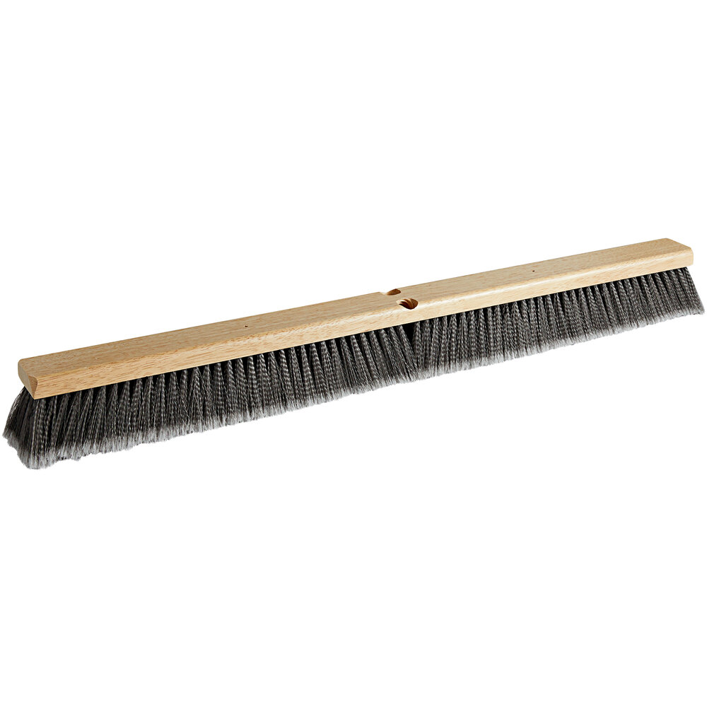 Carlisle 4501623 Flo-Pac 36" Hardwood Push Broom Head with Gray Flagged Polypropylene Bristles
