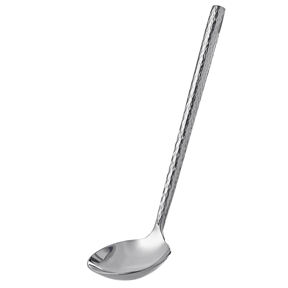 Carlisle 60208 Terra 1 oz. 18/0 Hammered Stainless Steel Ladle