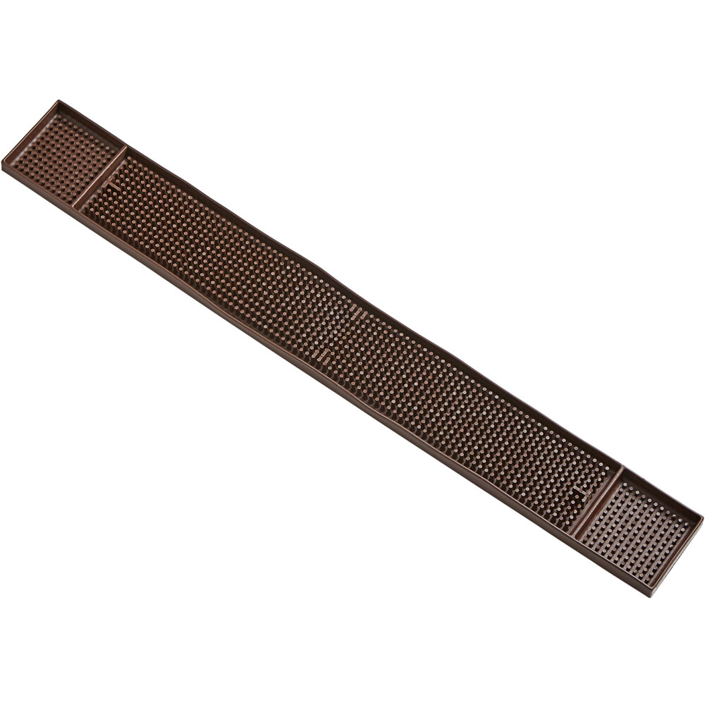 American Metalcraft BM23 27" x 3 1/4" Brown Deluxe Rubber Bar Mat