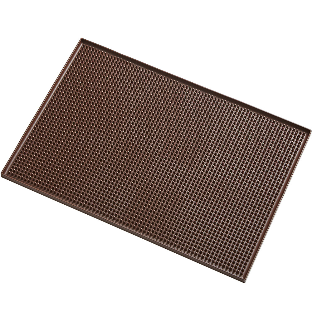 American Metalcraft BROWNBM1218 12" x 18" Brown Rubber Bar Mat