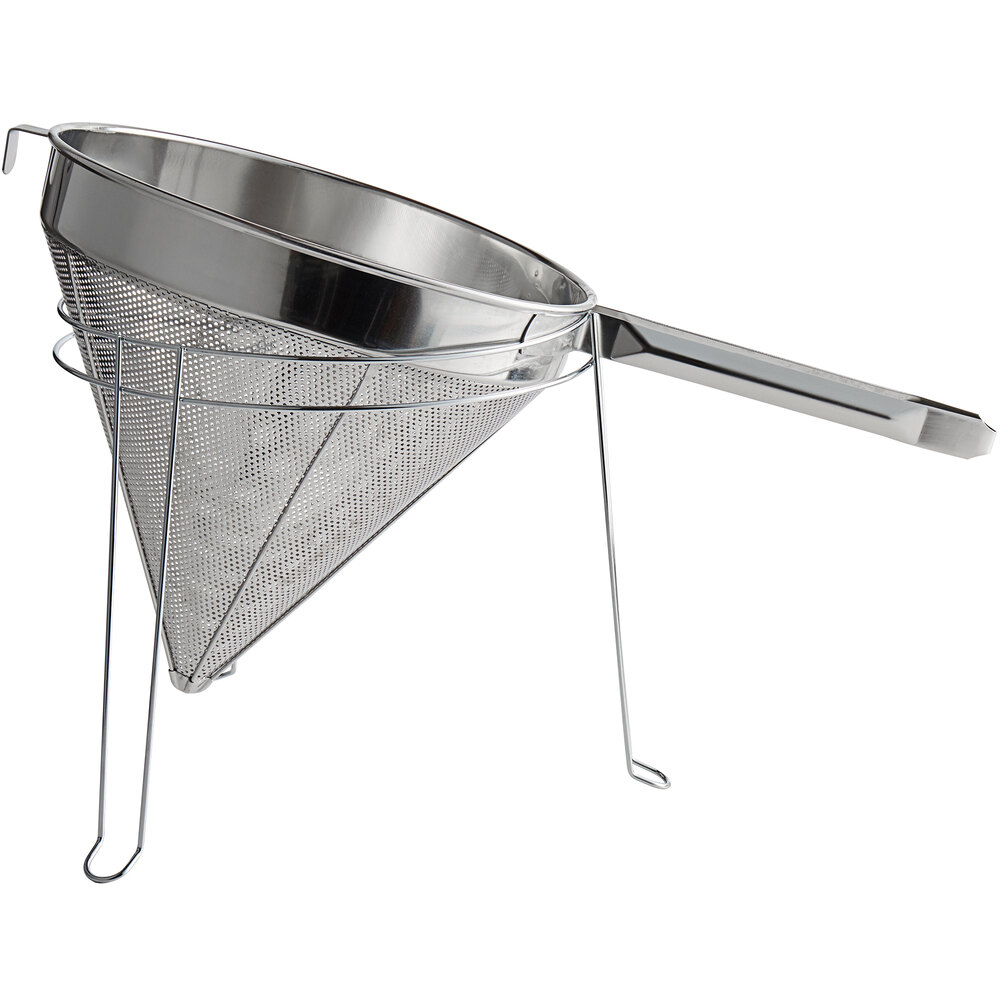 Choice 12" Fine China Cap Strainer and Stand Set