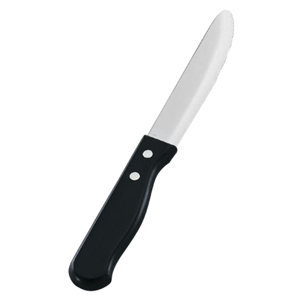Vollrath 48144 9 7/8" Stainless Steel Steak Knife with Jumbo Plastic Handle - 12/Case