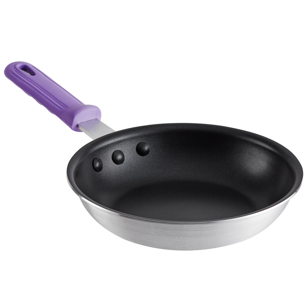 Choice 8" Aluminum Non-Stick Fry Pan with Purple Allergen-Free Silicone Handle