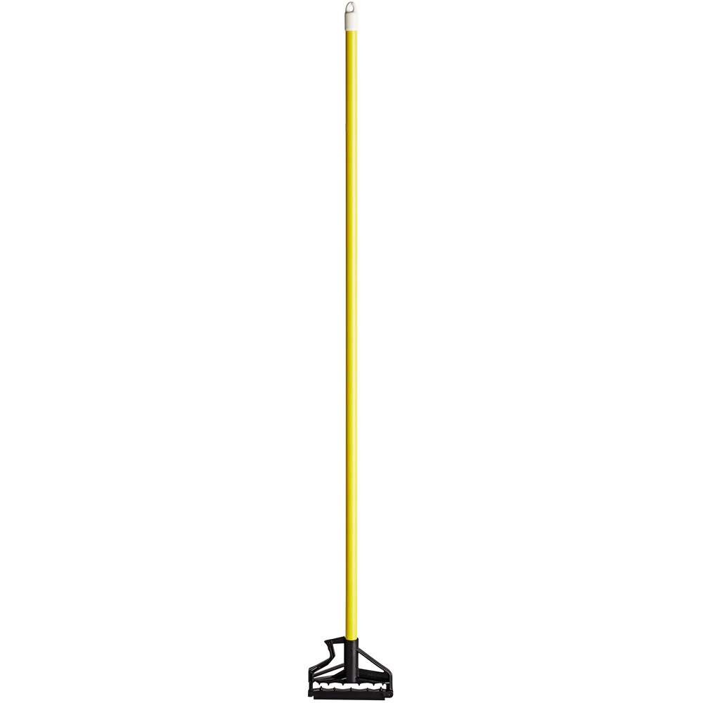 Carlisle Sparta 4166404 60" Yellow Fiberglass Quik-Release Mop Handle with Plastic Head