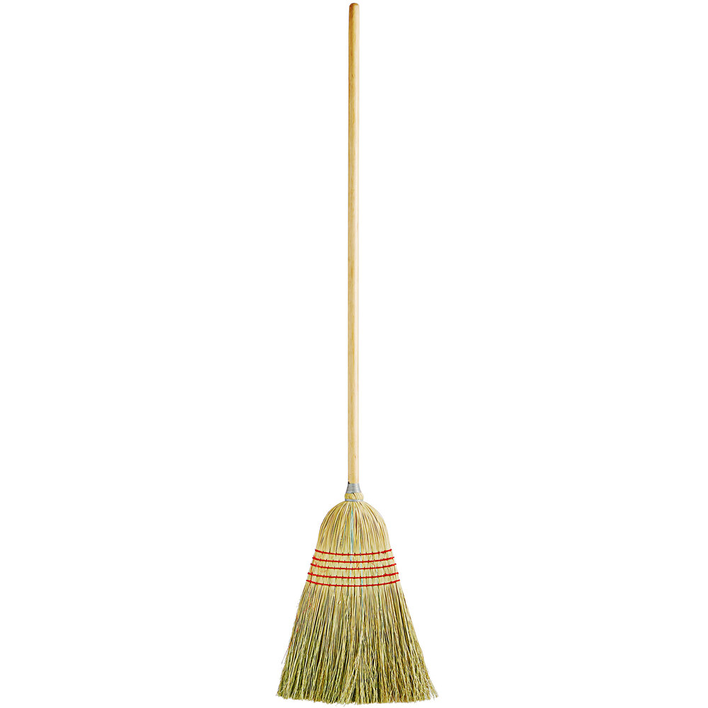 Carlisle 4063400 5-Stitch Janitor Corn Broom with 43" Wooden Handle