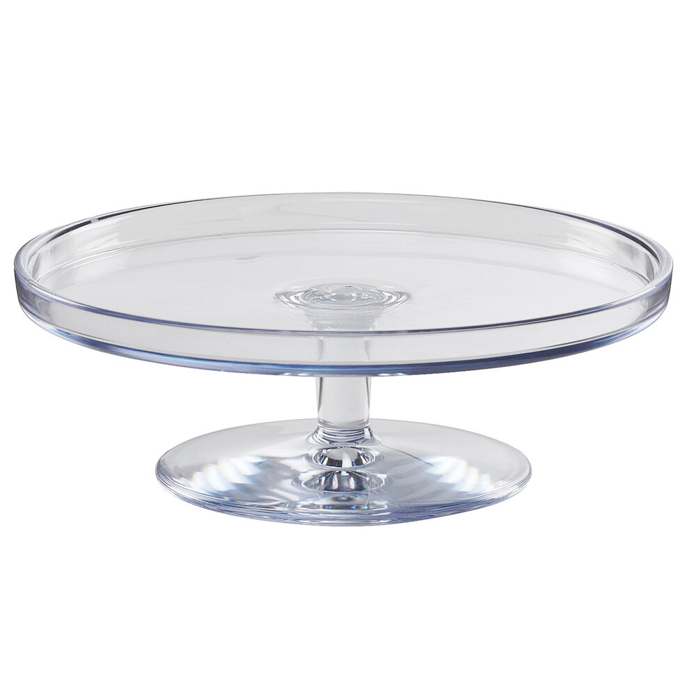 Cal-Mil 22057-14-12 14" x 5" Polycarbonate Footed Pedestal Cake Stand