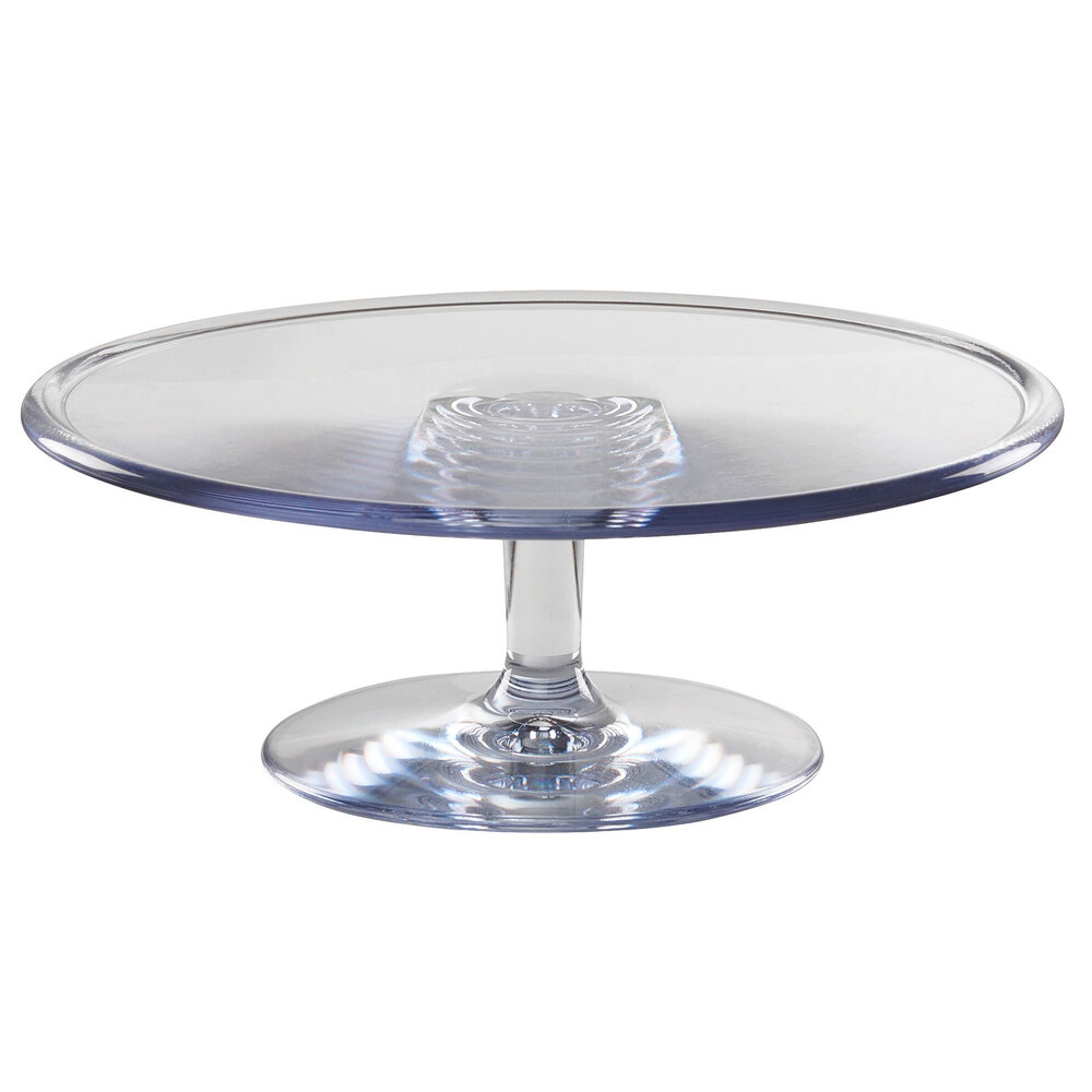 Cal-Mil 22057-12-12 12" x 4" Polycarbonate Footed Pedestal Cake Stand