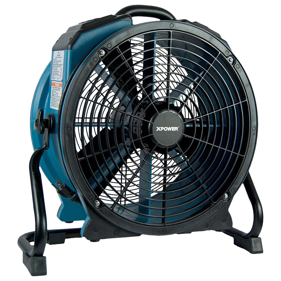 XPOWER X-47ATR Variable Speed Industrial Axial Fan with Sealed Motor, GFCI Power Outlets, and Timer - 1/3 hp