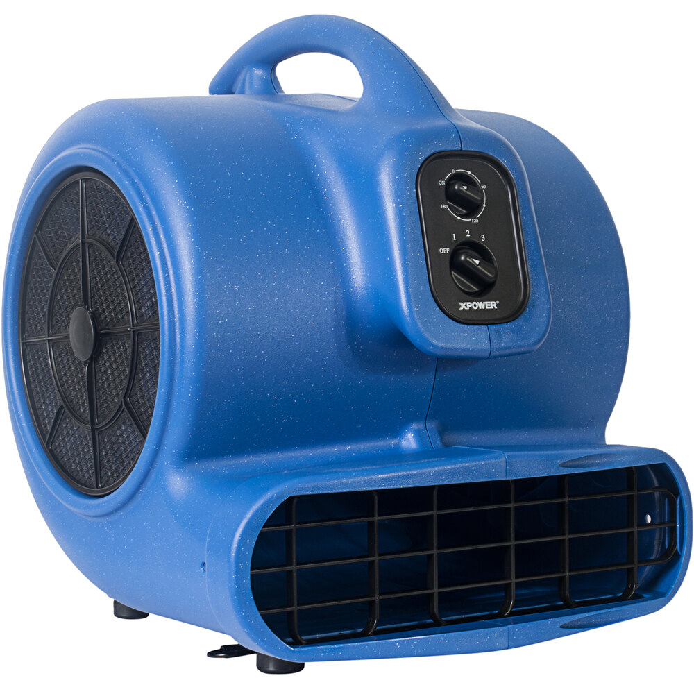 XPOWER X-800TF Blue 3-Speed Air Mover with Timer and Filter Kit - 3/4 hp