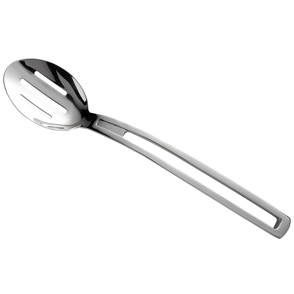 Vollrath 46743 Miramar® 11 7/16" Stainless Steel Open Handle Slotted Serving Spoon