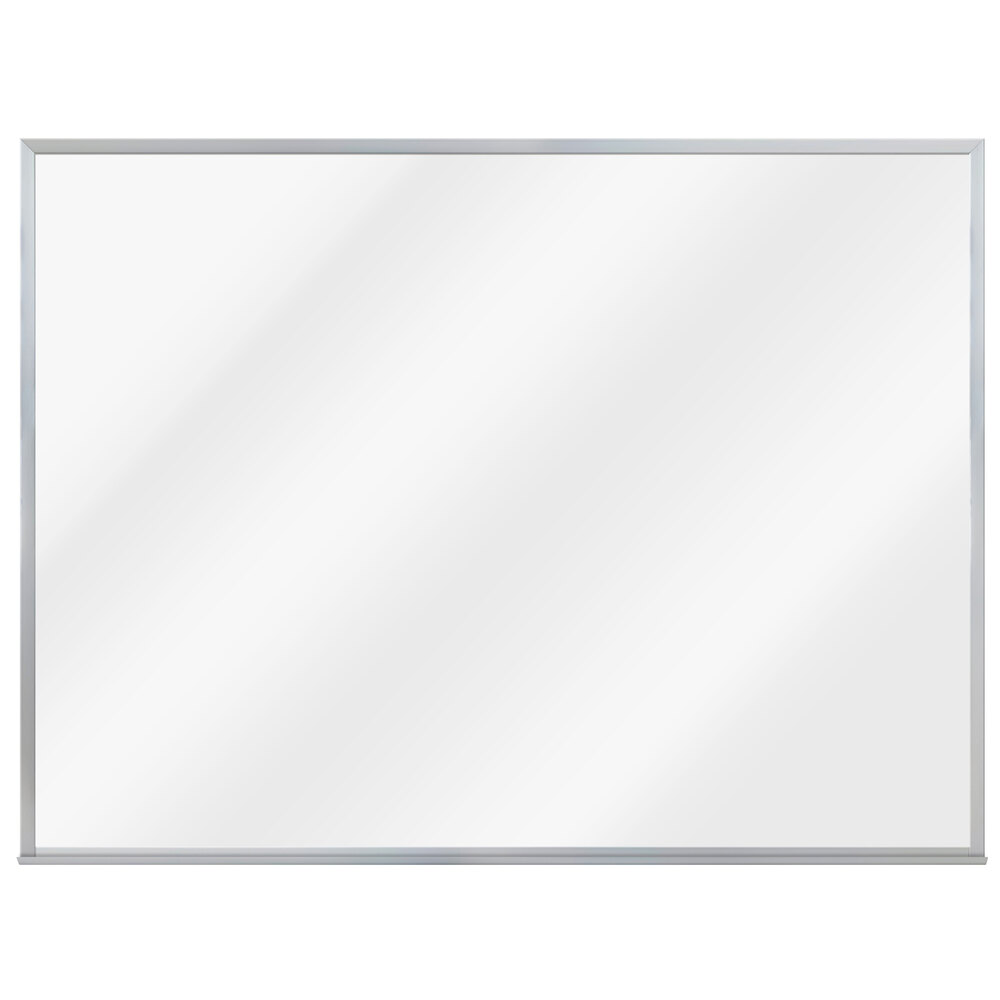 Aarco WAC3648 Commercial Series 48" x 36" General Purpose White Melamine Markerboard with Aluminum Frame
