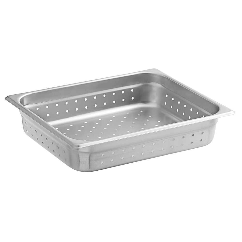 Carlisle 607122P DuraPan 1/2 Size 2 1/2" Deep Perforated Anti-Jam Stainless Steel Steam Table / Hotel Pan - 24 Gauge