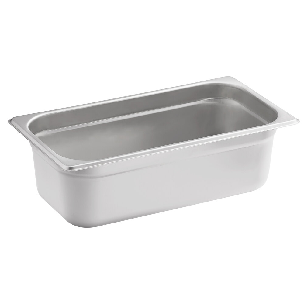 Carlisle 607134 DuraPan 1/3 Size 4" Deep Anti-Jam Stainless Steel Steam Table / Hotel Pan - 24 Gauge