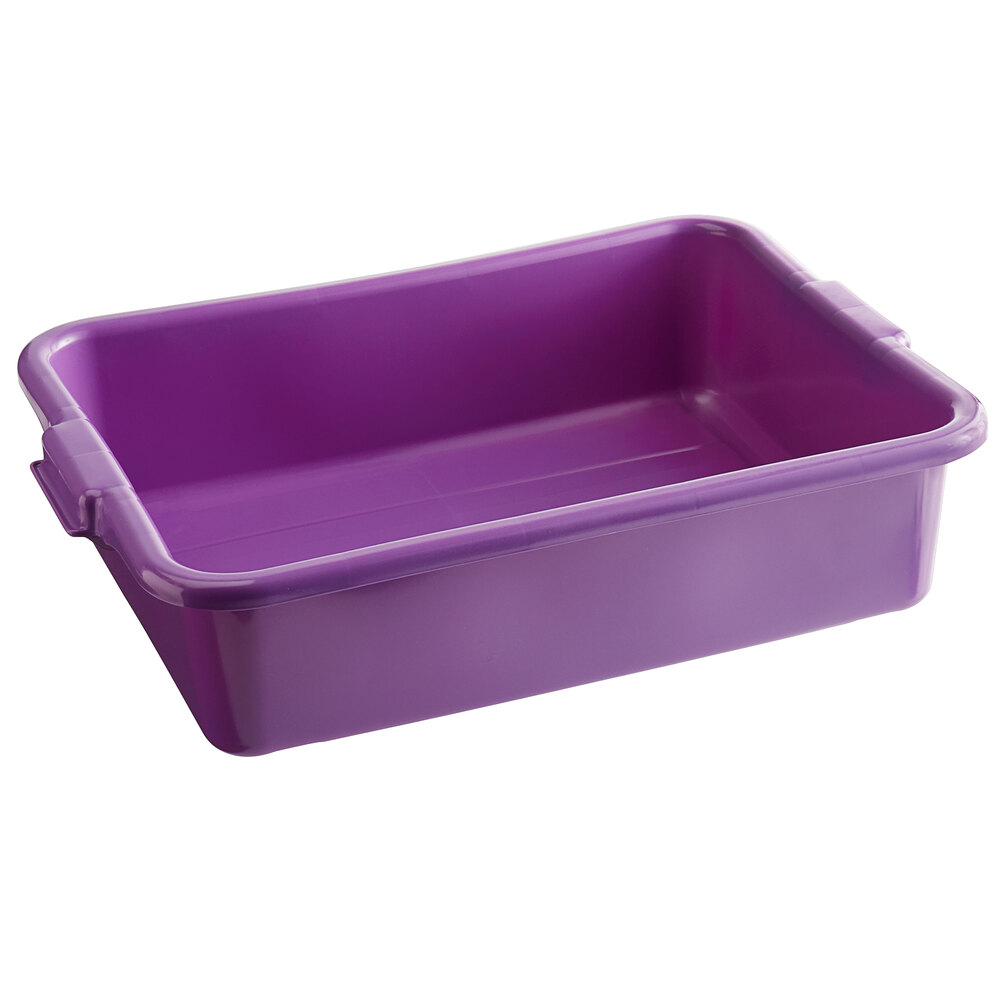 Vollrath 1521-C80 Traex® Color-Mate™ Purple Allergen-Free Bus Tub / Food Storage Box - 20" x 15" x 5"