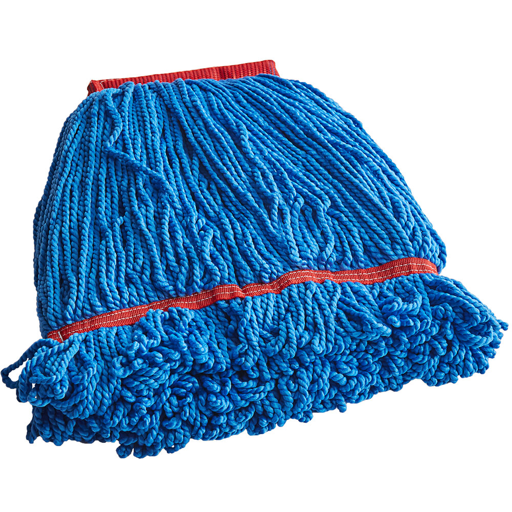 Carlisle 36942014 20" Blue Microfiber Looped End Wet Mop Head with 5" Headband