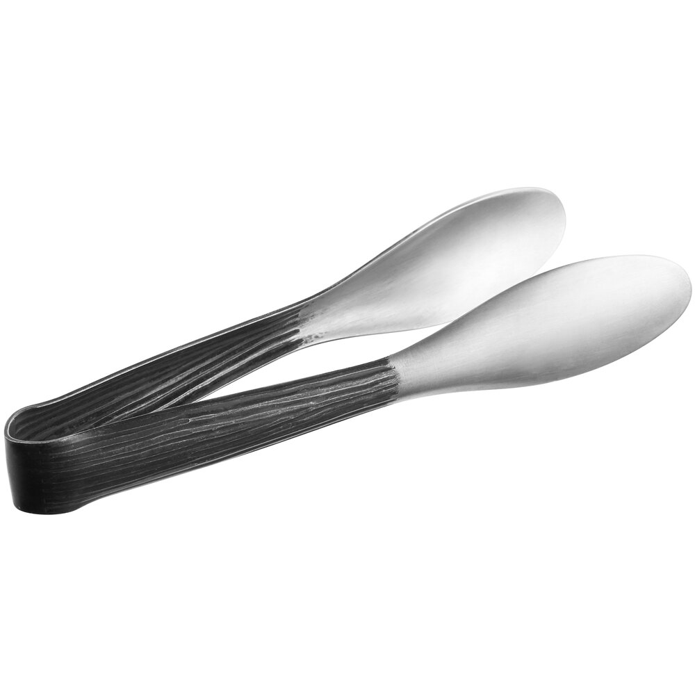 American Metalcraft WVAT6 6" Wavy Aged Stainless Steel Tongs