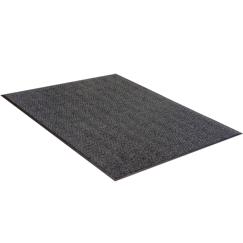 Lavex Chevron Rib 3' x 60' Charcoal Indoor Entrance Mat Roll - 3/8" Thick
