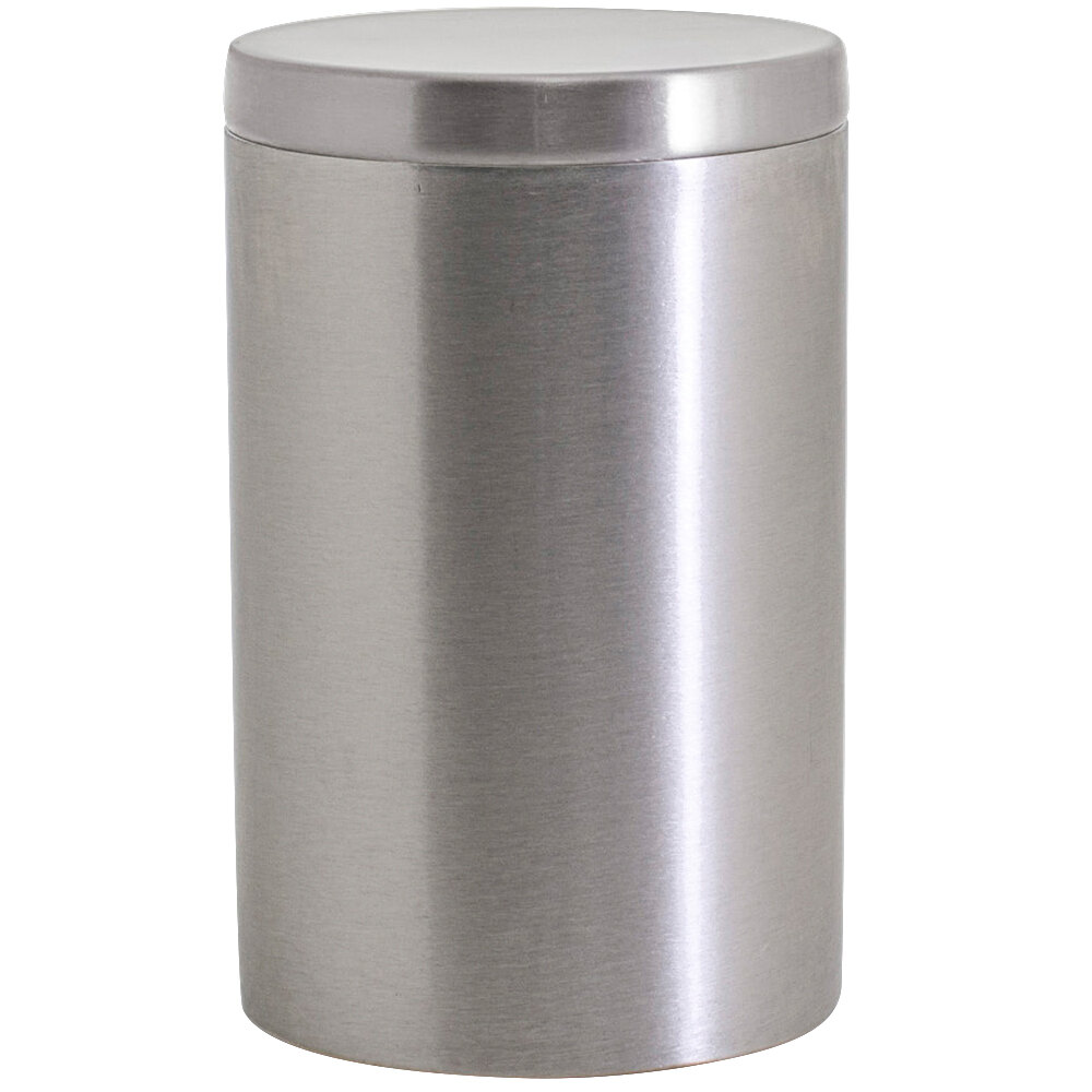 room360 RJR024BSS23 10 oz. Round Brushed Stainless Steel Jar with Lid - 12/Case