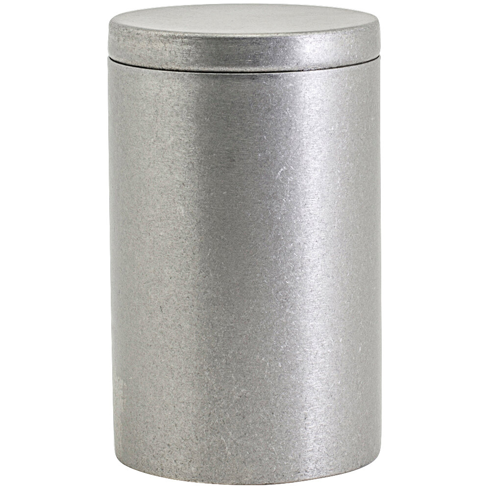 room360 RJR024ANS23 10 oz. Round Antique Stainless Steel Jar with Lid - 12/Case