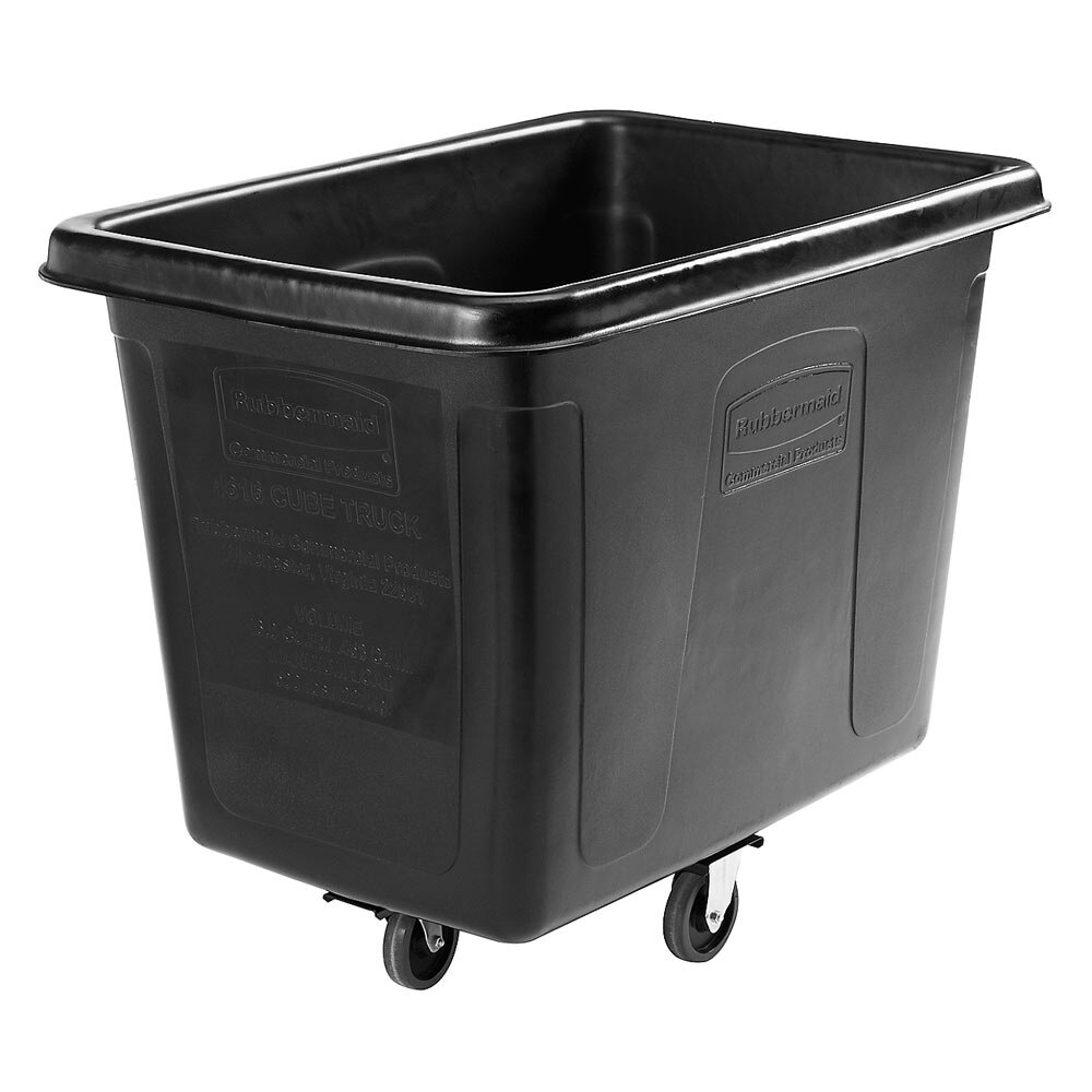 Rubbermaid® 1867537 Black 16 Cu. Ft. Bulk Cube Truck (500 lb.) with Quiet Casters