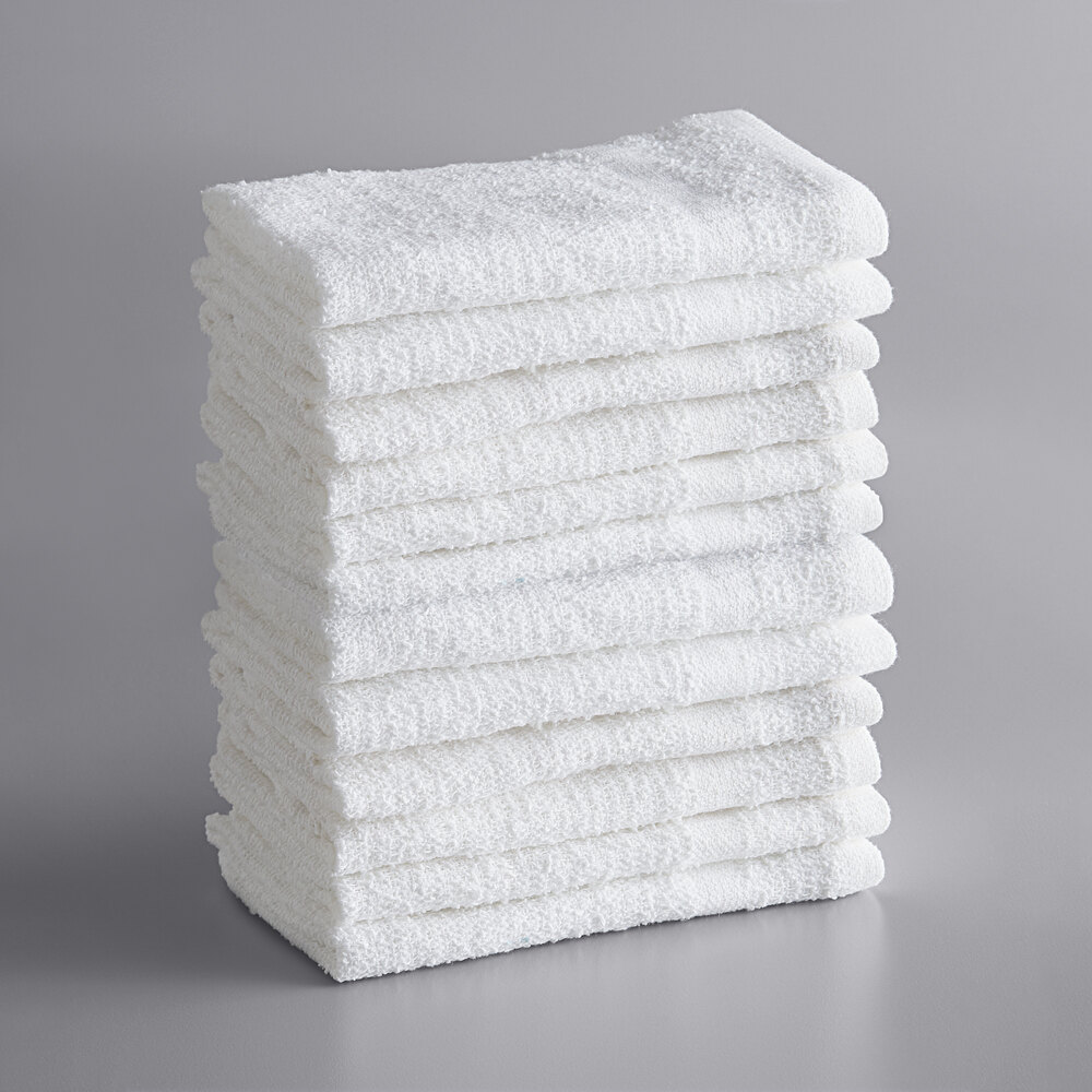 Lavex Economy 12" x 12" Cotton Wash Cloth .75 lb. - 12/Pack