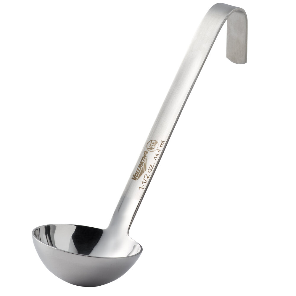 Vollrath 4971510 Jacob's Pride® 1.5 oz. One-Piece Stainless Steel Ladle with Short Handle