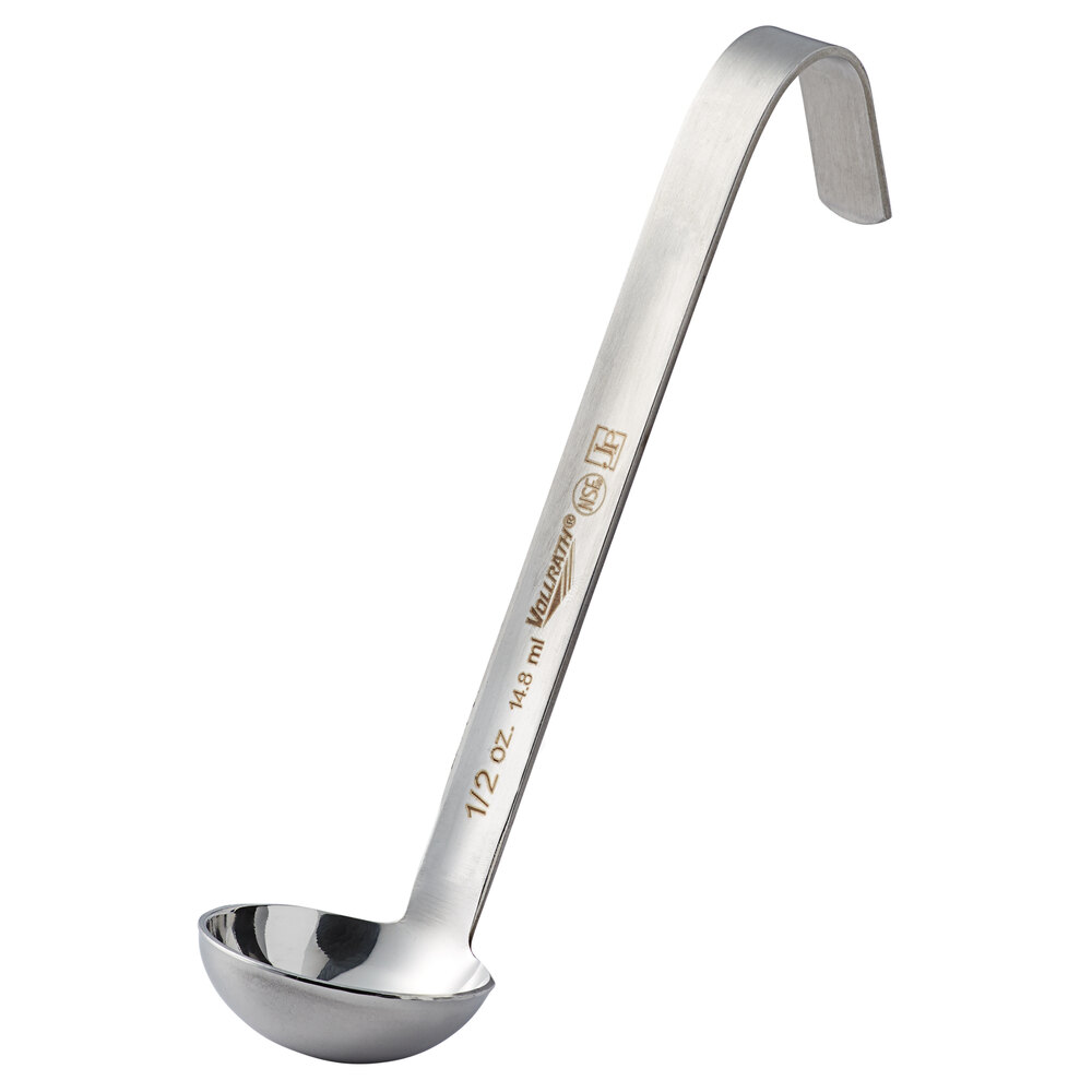 Vollrath 4980010 Jacob's Pride® 0.5 oz. One-Piece Stainless Steel Ladle with Short Handle
