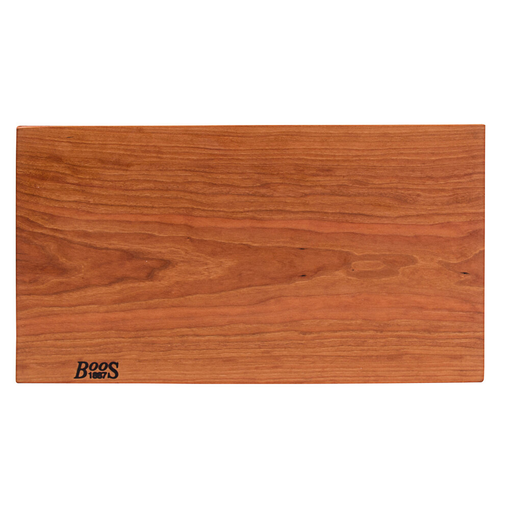 John Boos & Co. CHY-RST2112175 21" x 12" x 1 3/4" Reversible Rustic Edge Cherry Wood Cutting Board