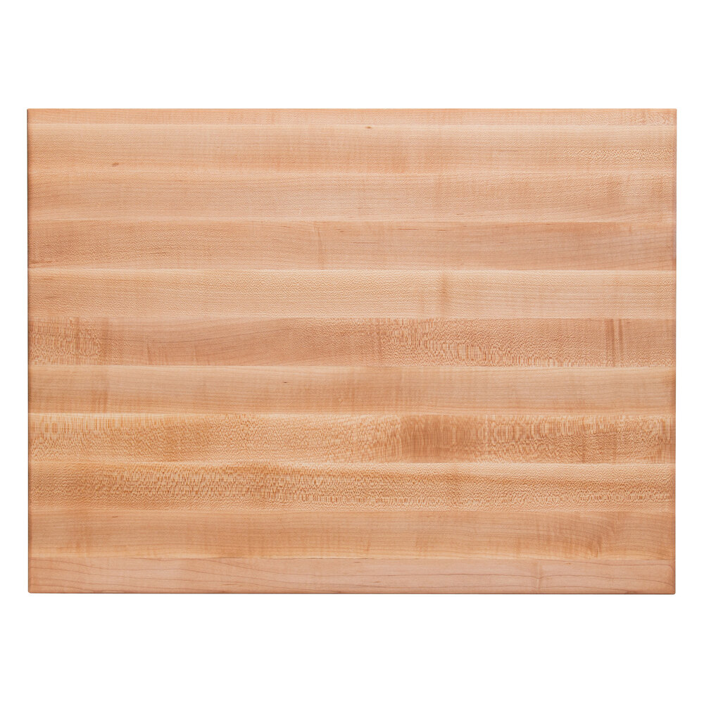 John Boos & Co. R2418 Platinum Commercial Series 24" x 18" x 1 3/4" Reversible Maple Wood Cutting Board with Hand Grips