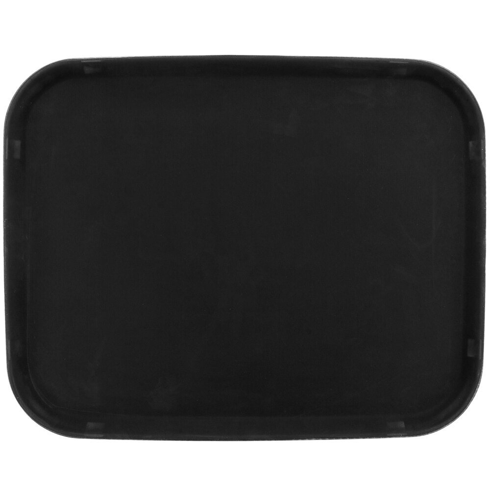 GET NS-1418-BK 14" x 18" Black Rectangular Polypropylene Non-Skid Serving Tray