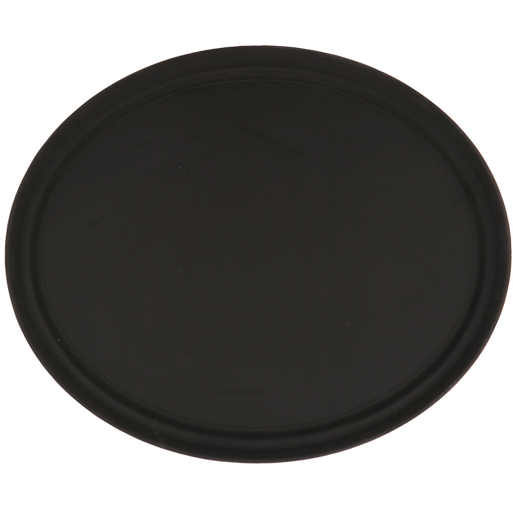 GET NS-3100-BK 31" x 25" Black Oval Fiberglass Non-Skid Serving Tray