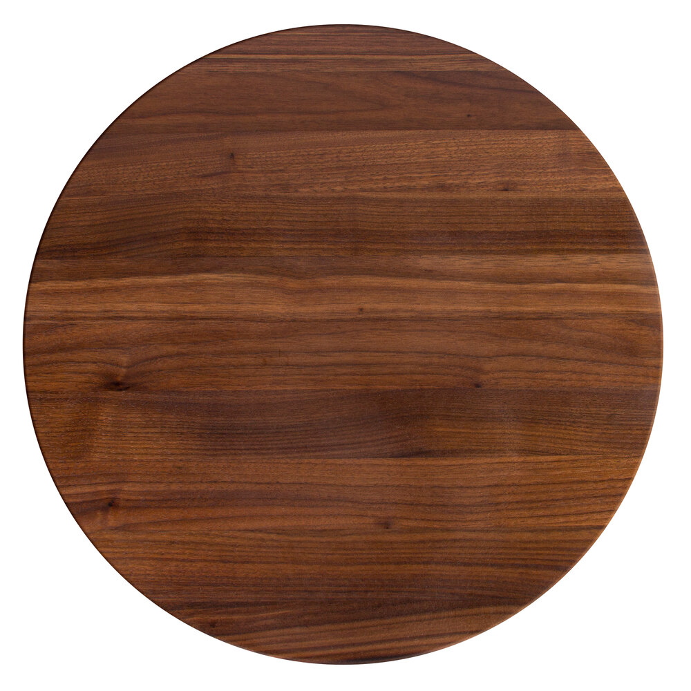 John Boos & Co. WAL-R18 18" x 1 1/2" Round Reversible Black Walnut Wood Cutting Board