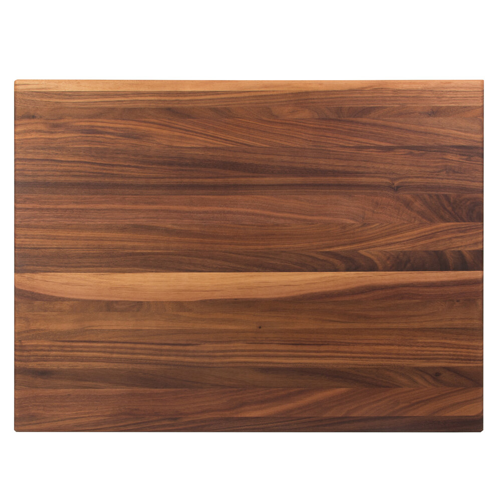 John Boos & Co. WAL-R02 24" x 18" x 1 1/2" Reversible Black Walnut Wood Cutting Board with Hand Grips