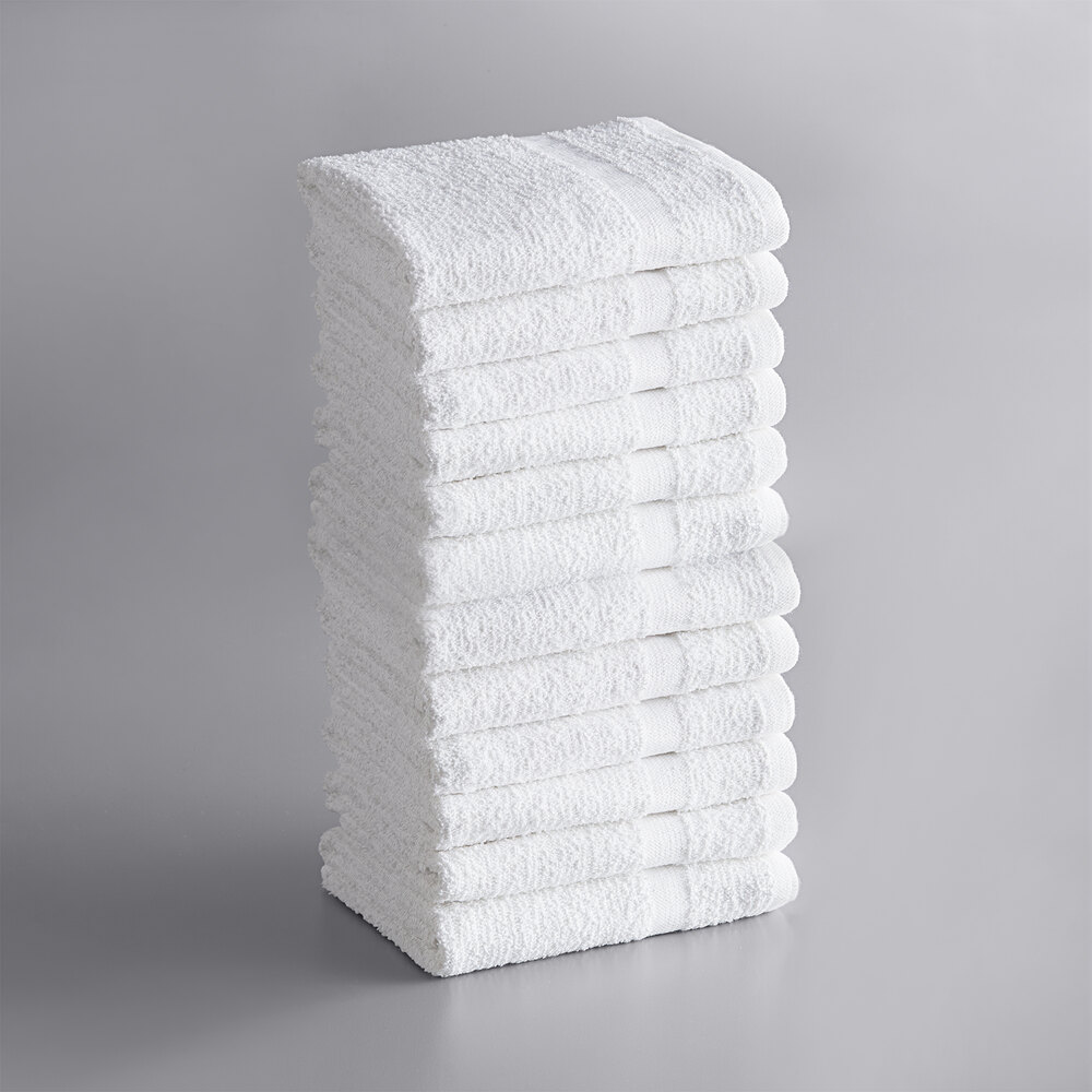 Lavex Economy 16" x 27" Cotton Hand Towel 3 lb. - 12/Pack