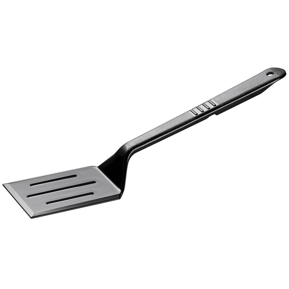 Carlisle 490003 13 1/2" Black High Heat Slotted Plastic Spatula / Turner