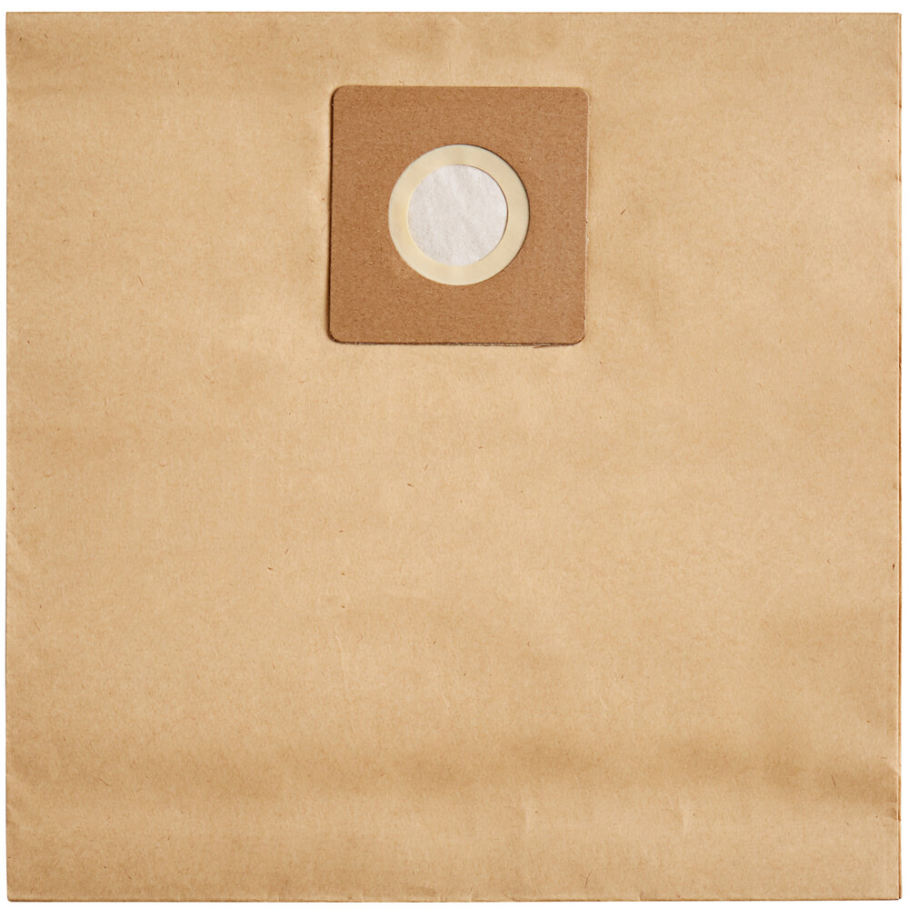 Lavex Paper Filter Bag for 5 Gallon Stainless Steel Wet / Dry Vacuum - 5/Pack