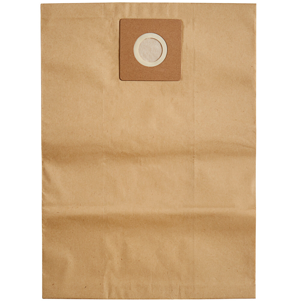 Lavex Paper Filter Bag for 8 Gallon Wet / Dry Vacuum - 5/Pack
