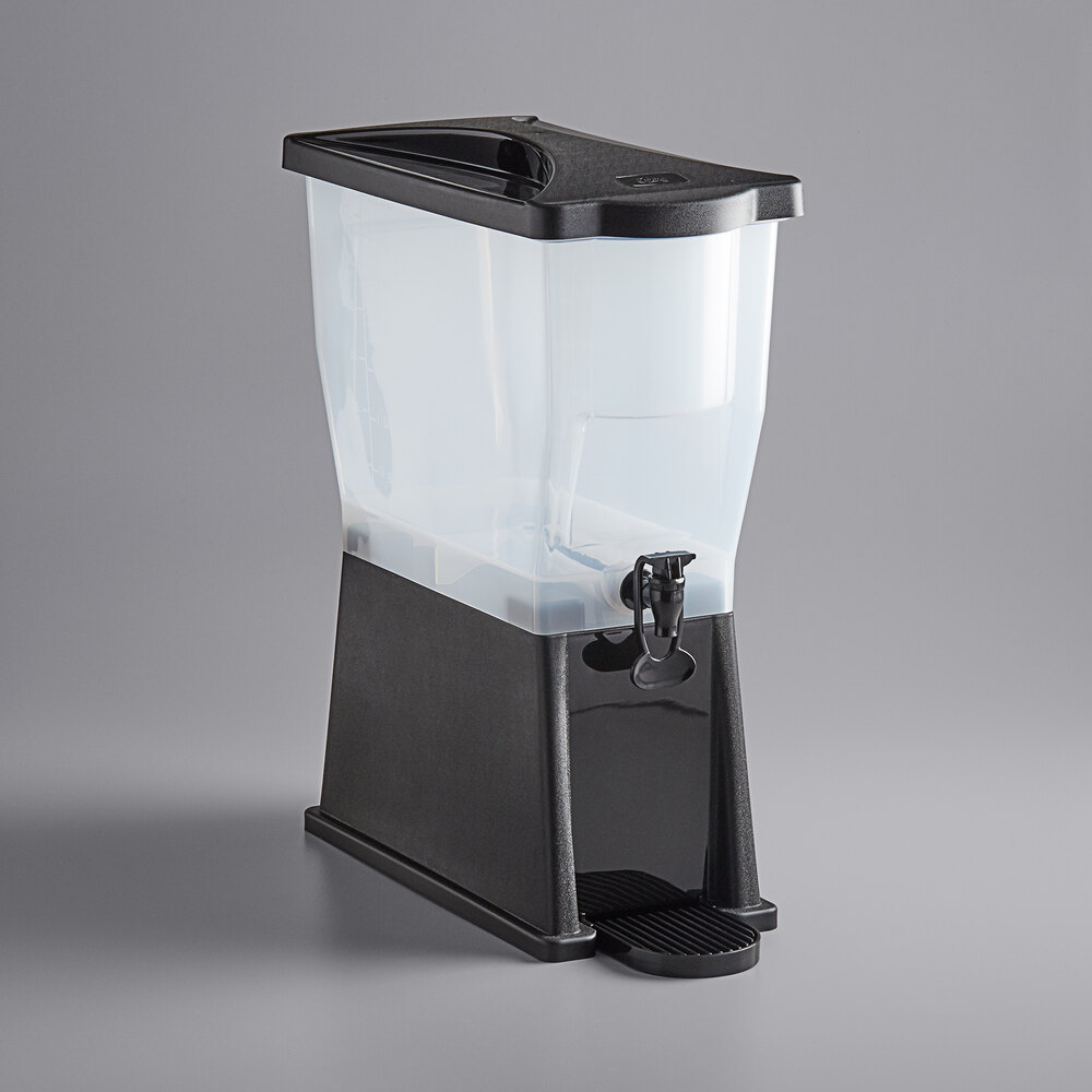 Choice 3 Gallon Hands-Free Black Slim Beverage / Juice Dispenser