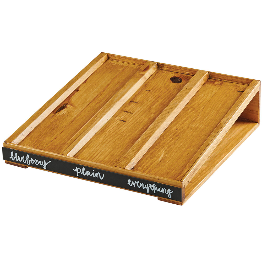 Cal-Mil 22062-99 Madera Rustic Pine 15" x 16" x 4 1/4" Angled Bagel Holder Base