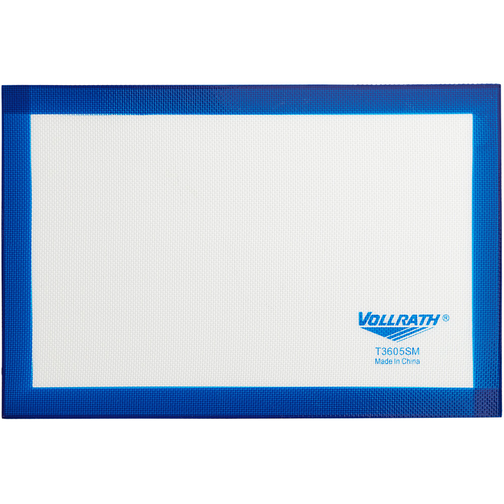 Vollrath T3605SM 16 5/8" x 11" Half Size Blue Silicone Non-Stick Baking Mat