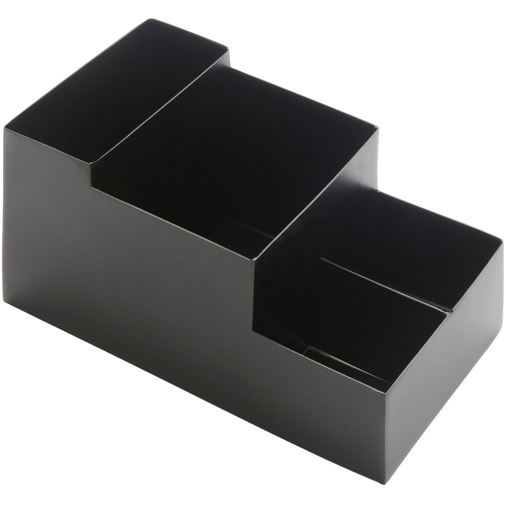 American Metalcraft BARB5 Matte Black Finish Stainless Steel Bar / Coffee Caddy - 8" x 4" x 4"