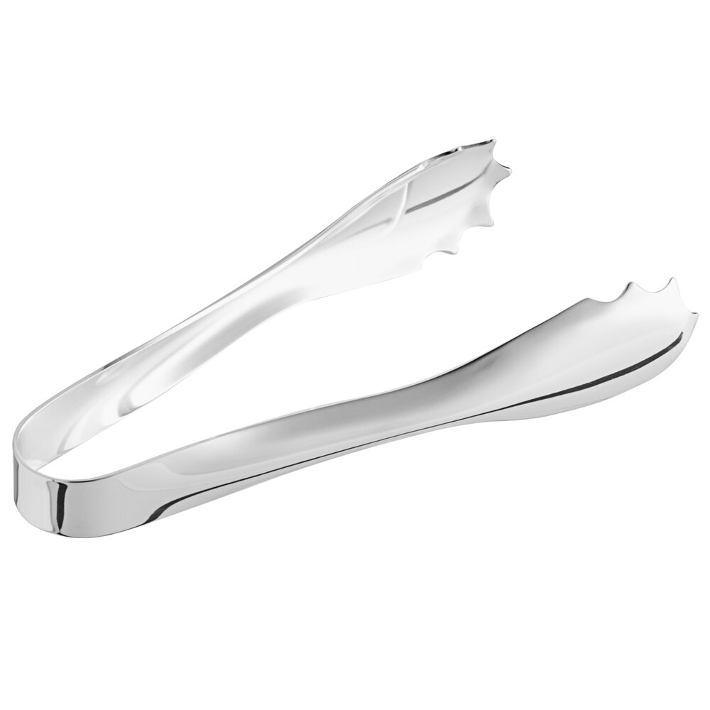 Acopa 6" 18/8 Stainless Steel Tongs with Scalloped Edge