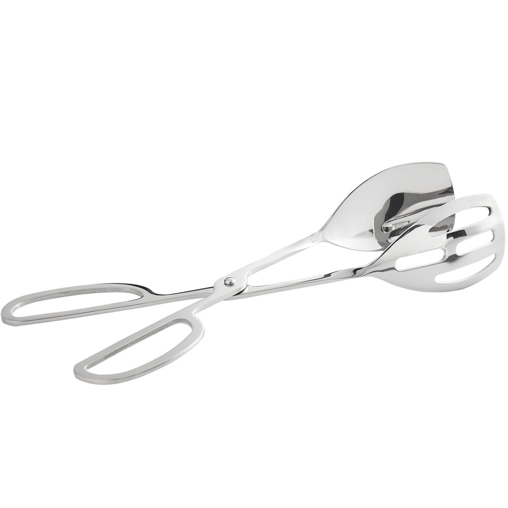 Acopa 9 3/4" 18/8 Stainless Steel Scissor Tongs with Smooth Edge