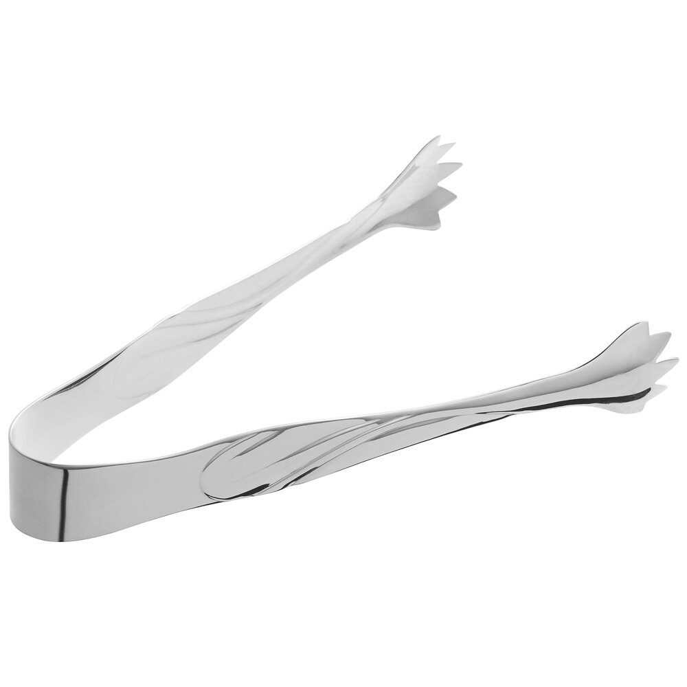 Acopa Swirl 6" 18/8 Stainless Steel Ice Tongs