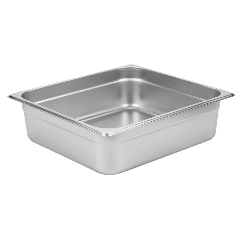 Choice 2/3 Size 4" Deep Anti-Jam Stainless Steel Steam Table / Hotel Pan - 24 Gauge