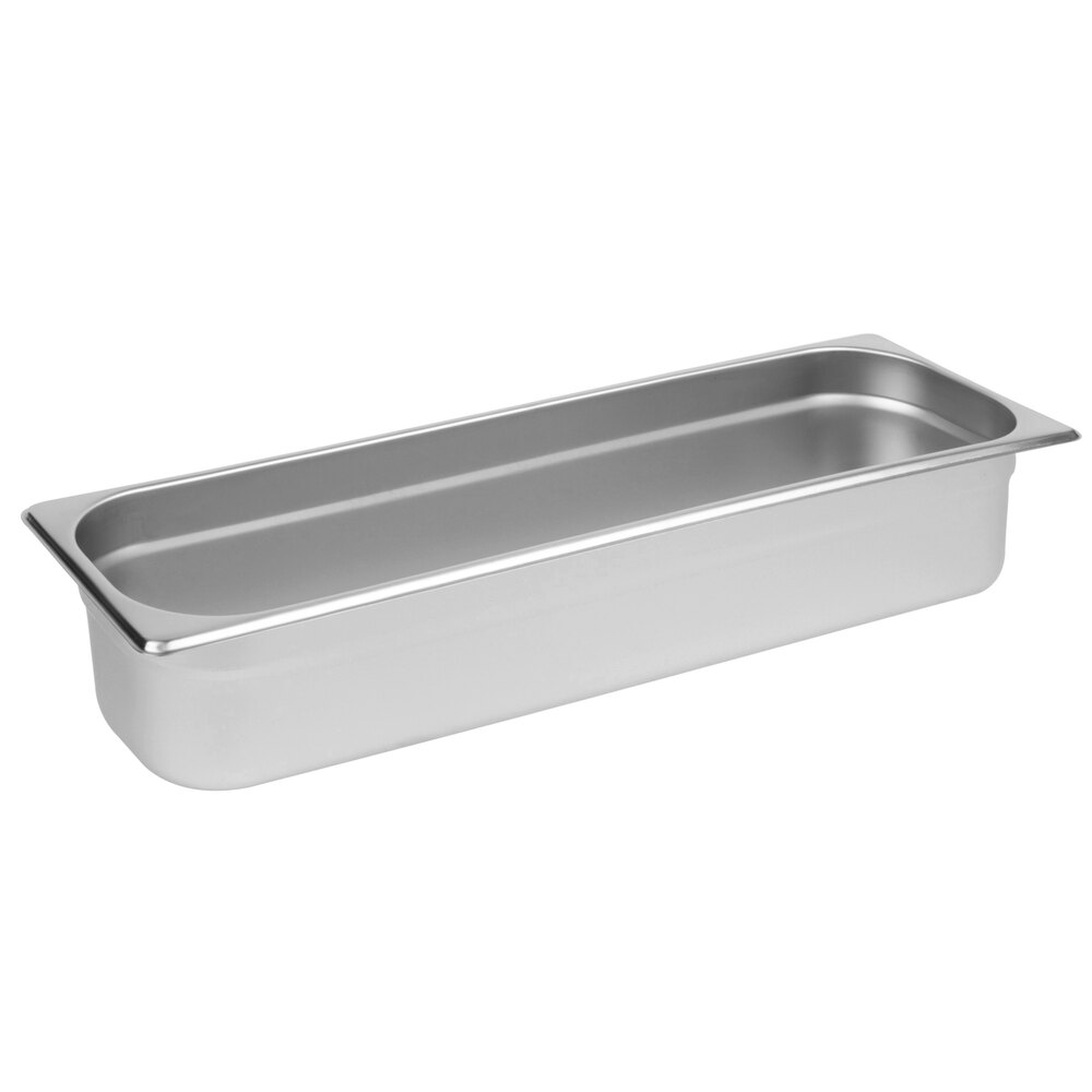 Choice 1/2 Size Long 4" Deep Anti-Jam Stainless Steel Steam Table / Hotel Pan - 24 Gauge