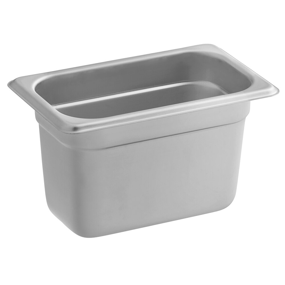 Carlisle 607194 DuraPan 1/9 Size 4" Deep Anti-Jam Stainless Steel Steam Table / Hotel Pan - 24 Gauge